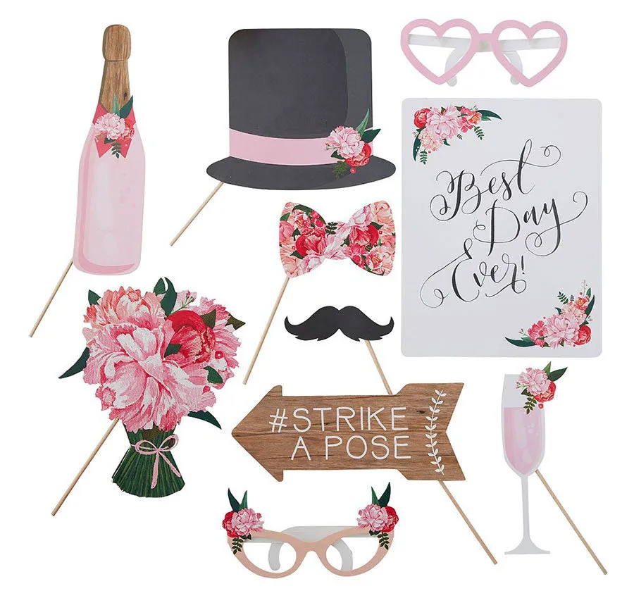 Floral Wedding Photo Booth Props