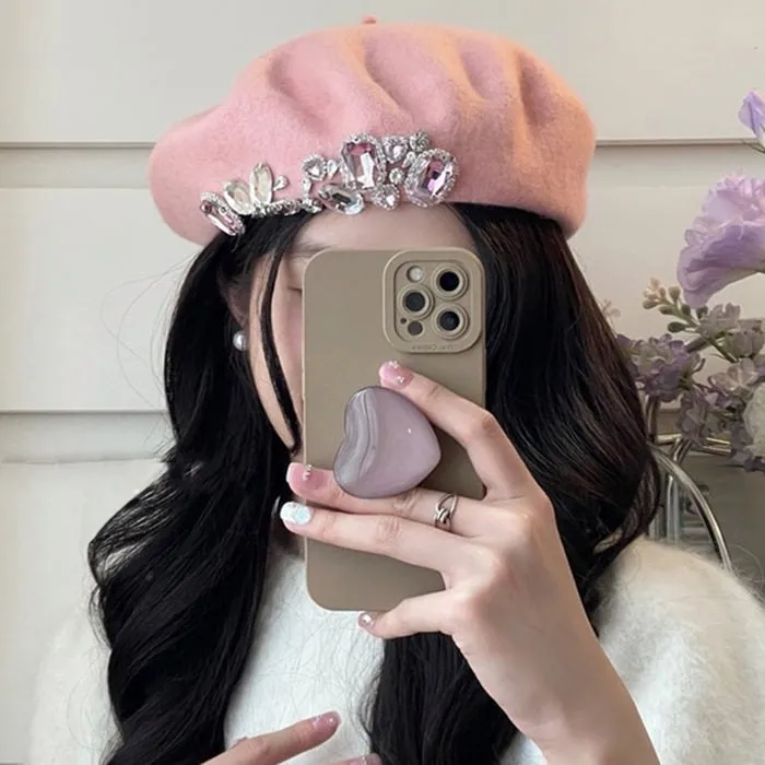 French Girl Rhinestone Beret