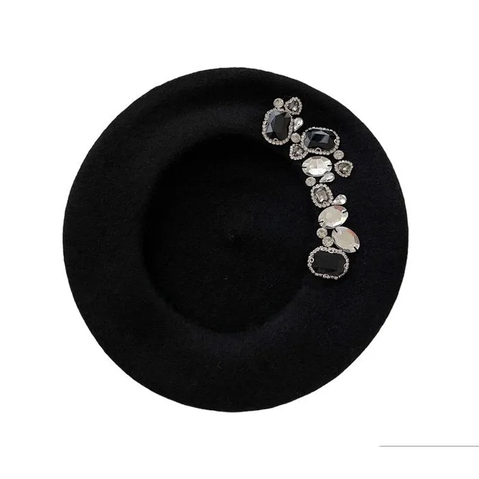 French Girl Rhinestone Beret