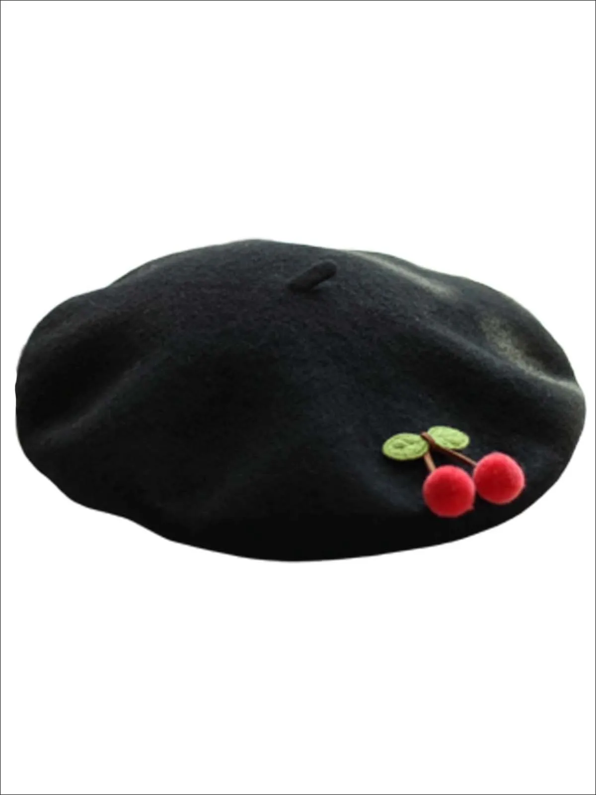 Girls Cherries French Wool Beret