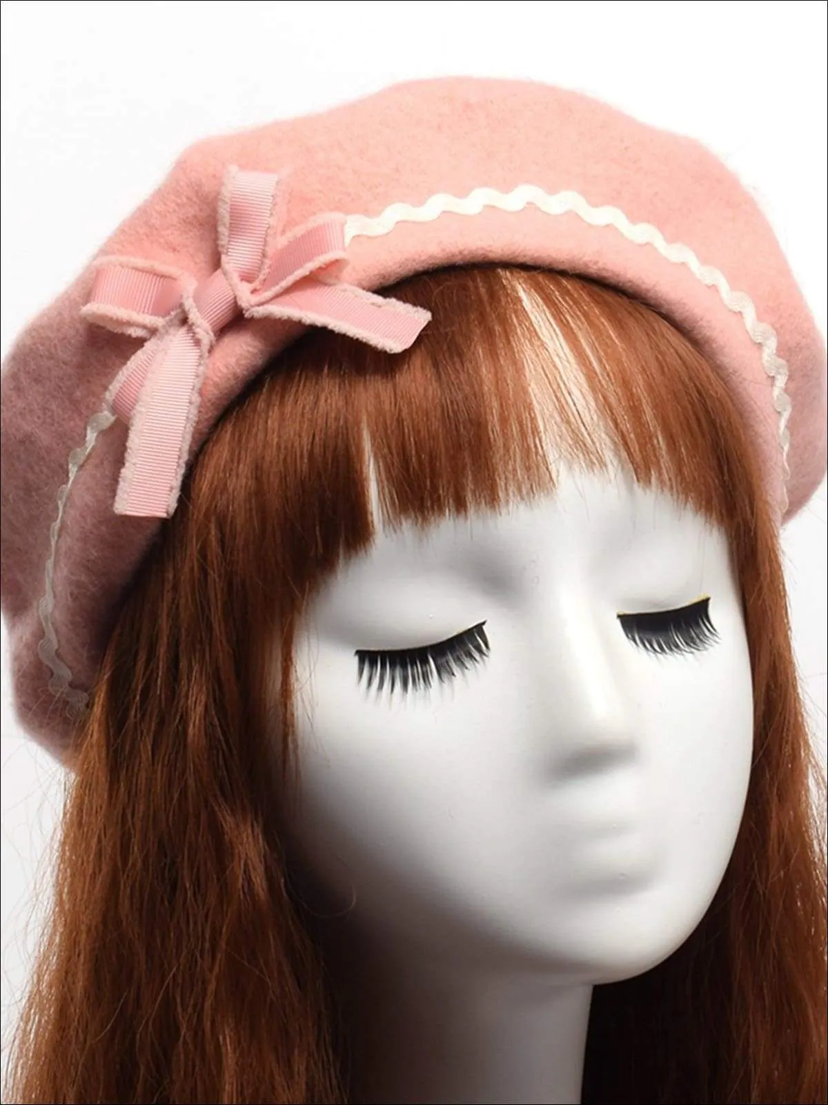 Girls Chic Parisian Style Bow Tie Beret