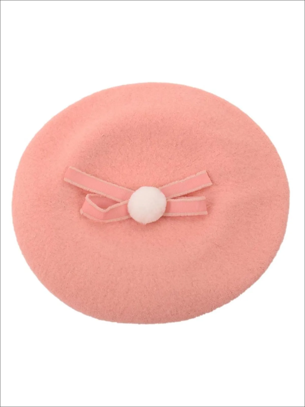 Girls Chic Parisian Style Bow Tie Beret