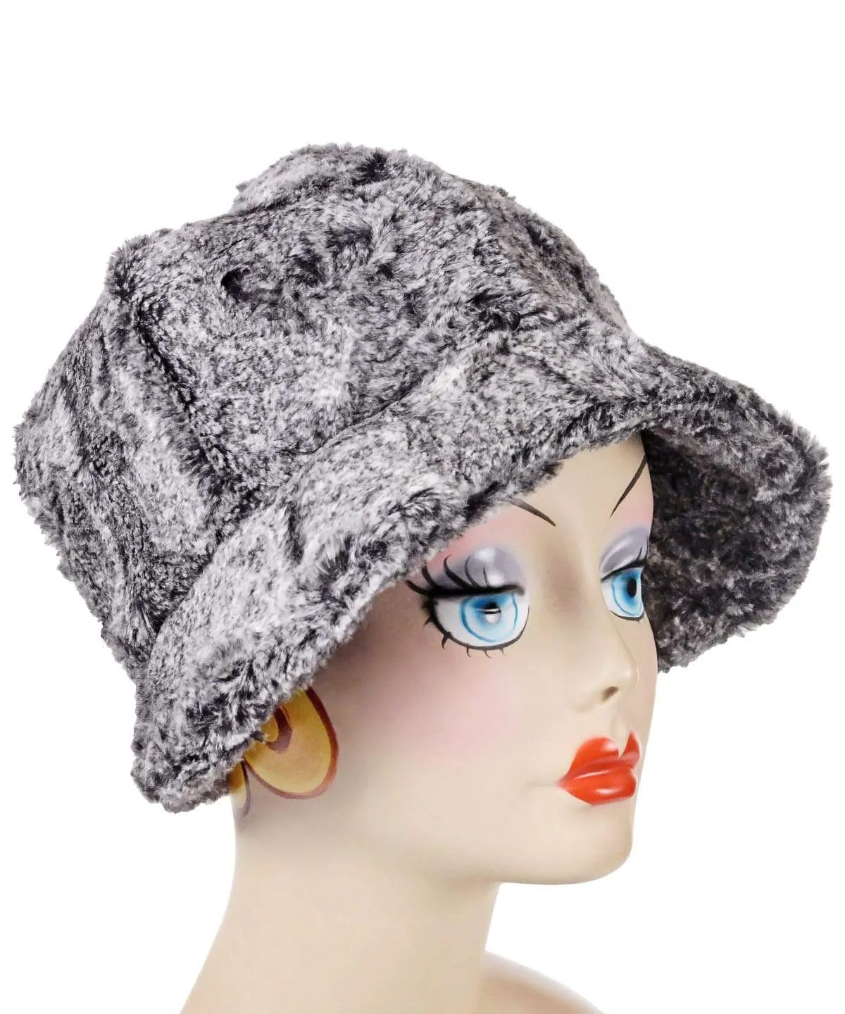 Grace Cloche Style Hat - Luxury Faux Fur in Nimbus