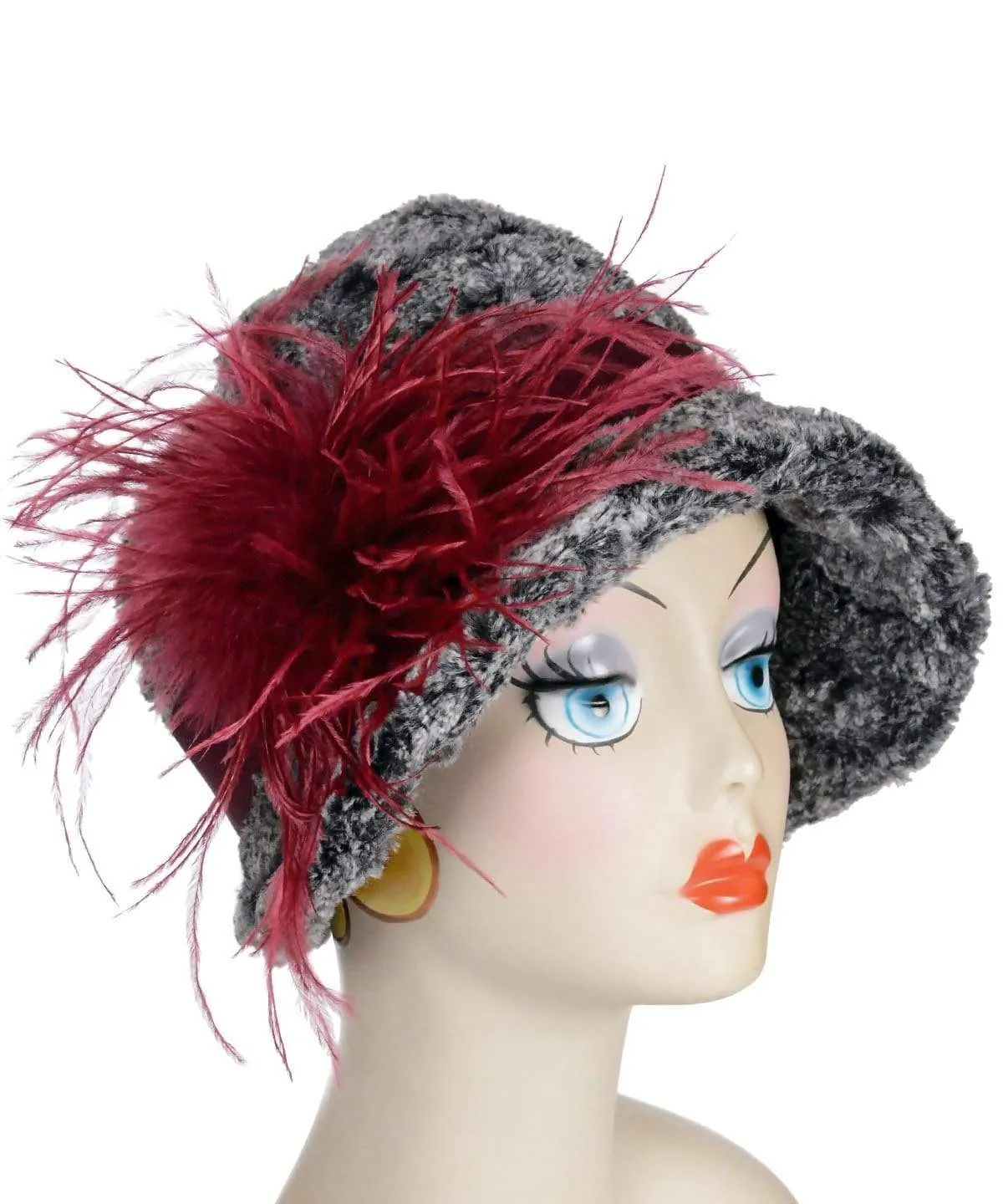 Grace Cloche Style Hat - Luxury Faux Fur in Nimbus