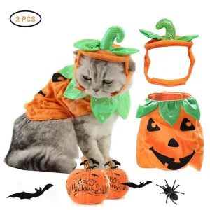 Halloween Pet Cats Costume Props Creative Pumpkin