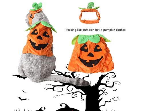 Halloween Pet Cats Costume Props Creative Pumpkin