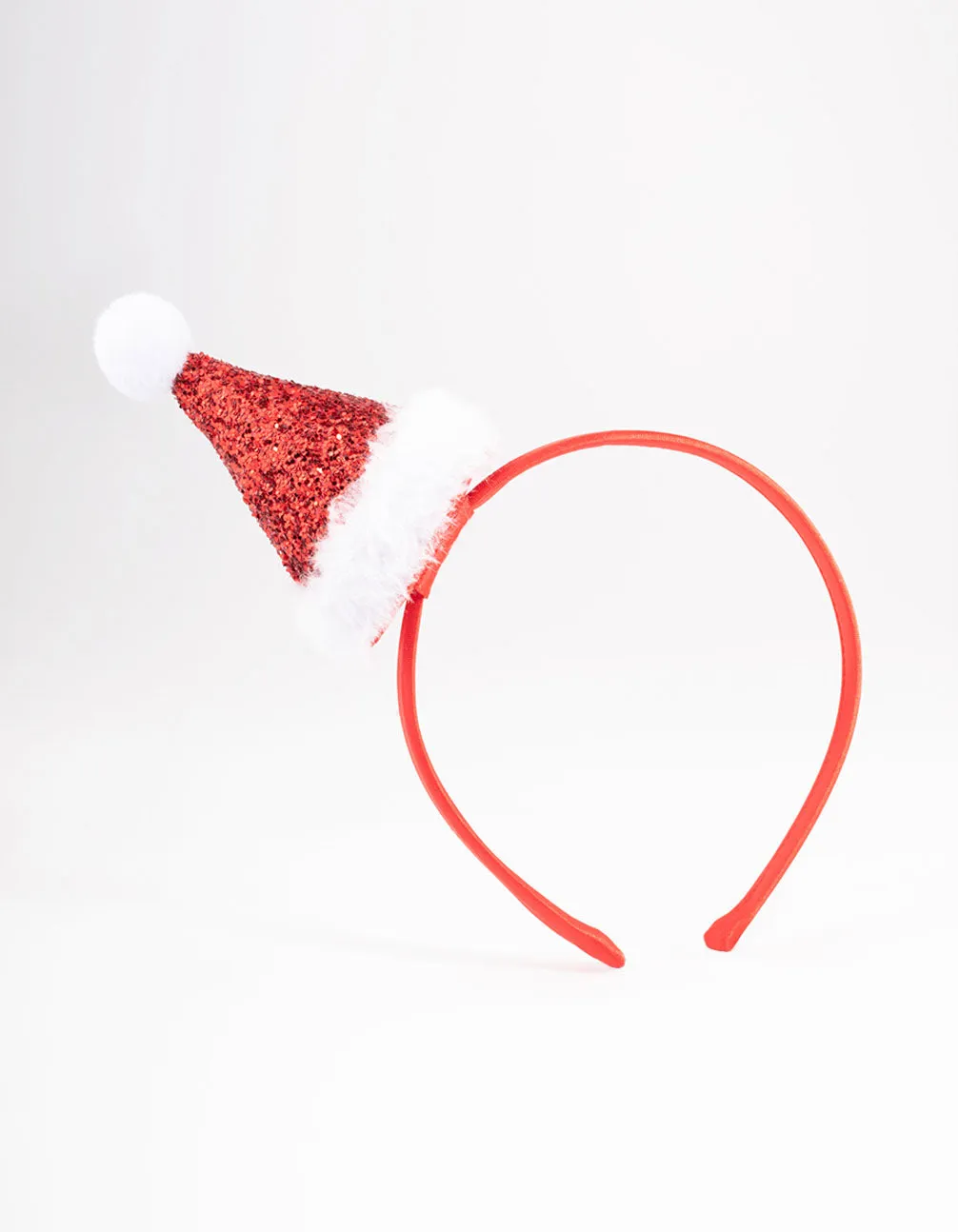 Kids Fabric Christmas Glitter Santa Hat Headband