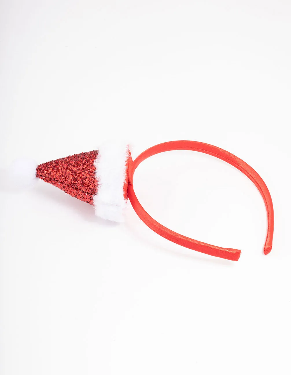 Kids Fabric Christmas Glitter Santa Hat Headband