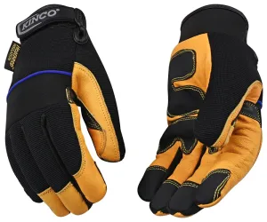 KincoPro 102HK-M Safety Gloves, Men's, M, Wing Thumb, Hook and Loop Cuff, Polyester/Spandex Back, Gold :PR: QUANTITY: 1