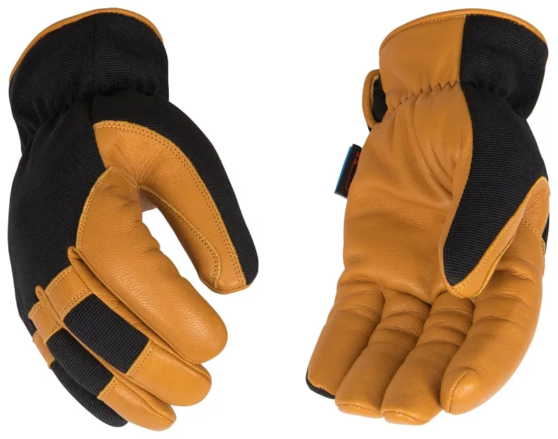 KincoPro 3102HKP-M Safety Gloves, Men's, M, Wing Thumb, Easy-On Cuff, Polyester/Spandex Back, Black/Gold :PR: QUANTITY: 1