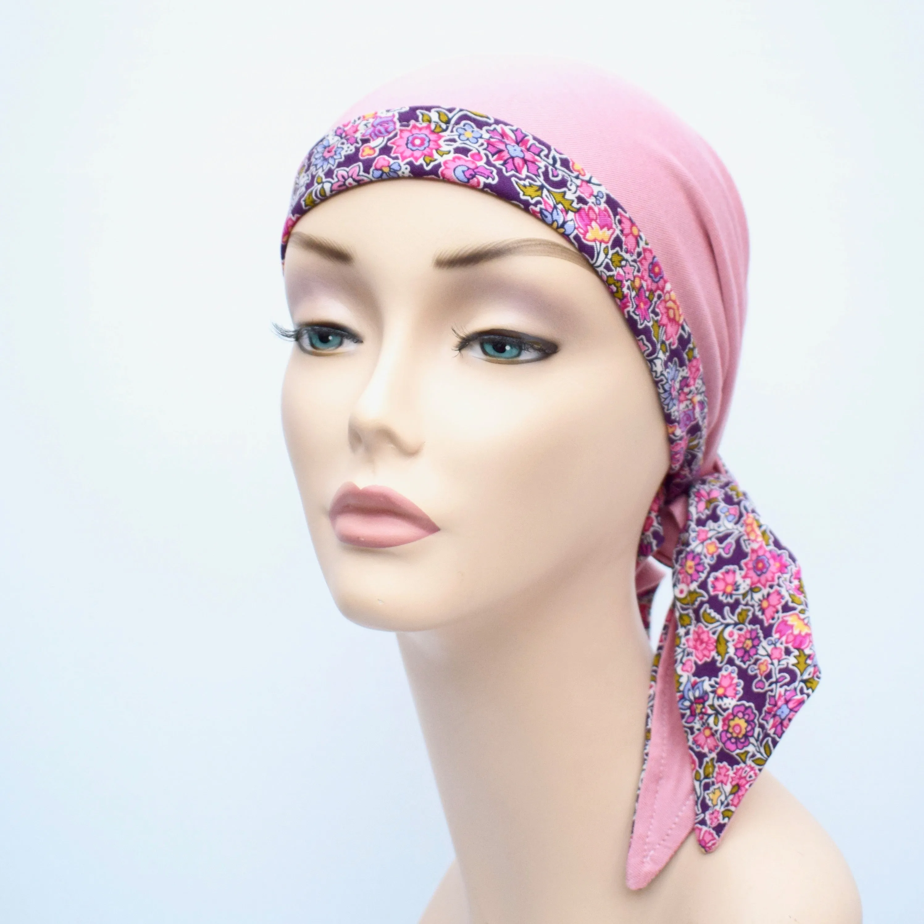 Liberty Scarf Headscarf Reversible Cleo Pink