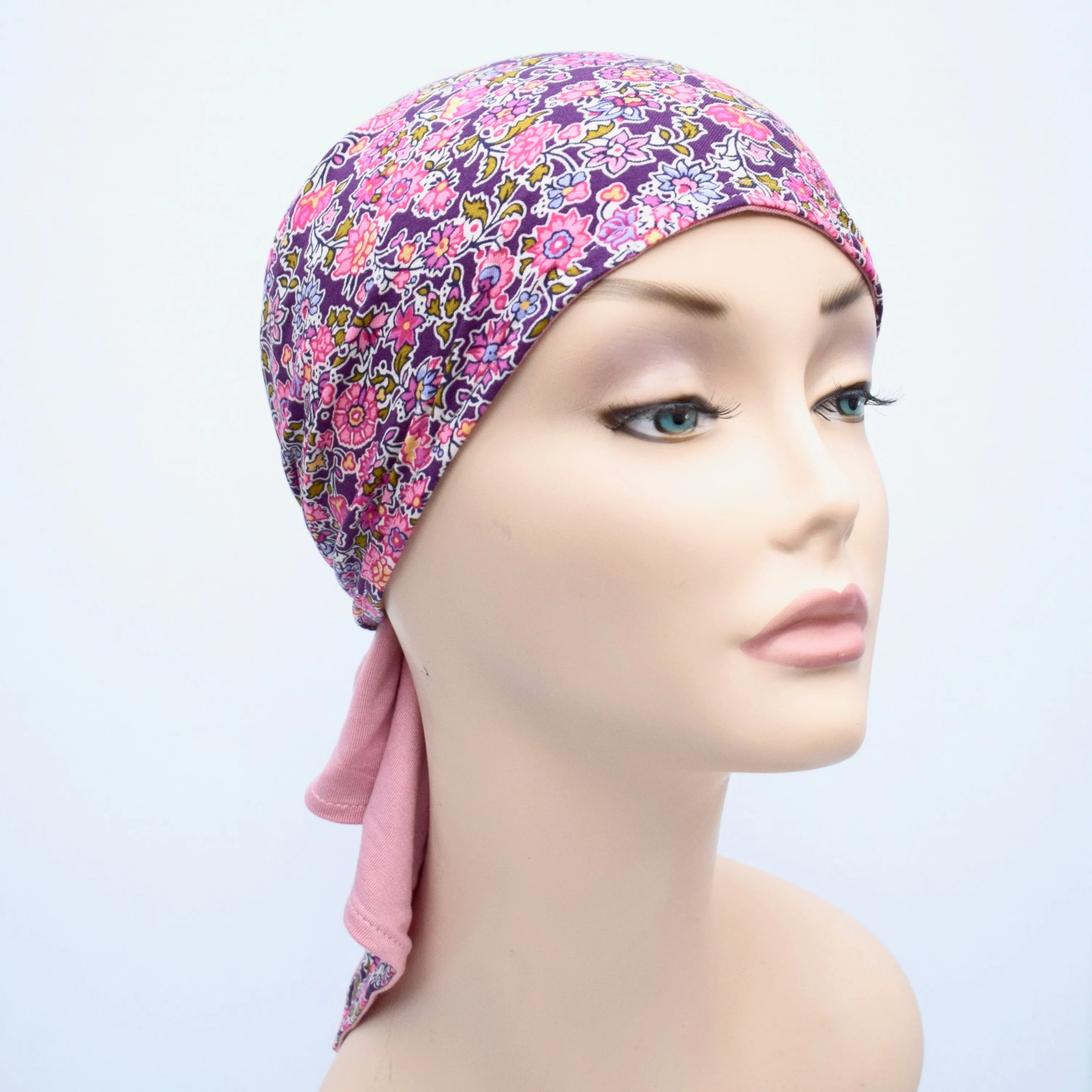 Liberty Scarf Headscarf Reversible Cleo Pink