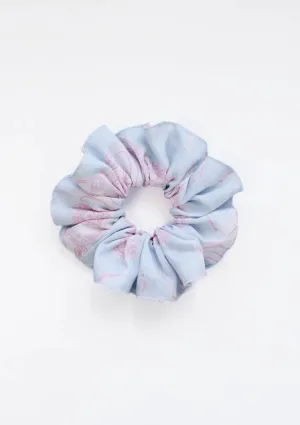 Linen Hair Scrunchie Blossomare Print | Ice Blue