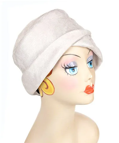 Lola Cloche Hat Style - Faux Suede in Silver (One Large Left!)