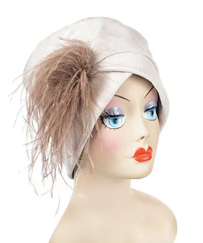 Lola Cloche Hat Style - Faux Suede in Silver (One Large Left!)