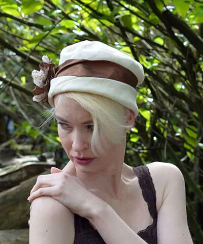 Lola Cloche Hat Style -  Linen in Seashell (One Medium Left!)