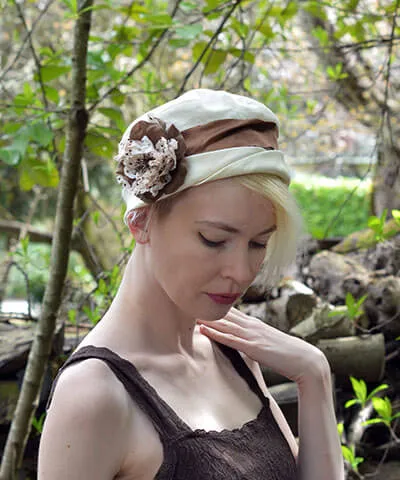 Lola Cloche Hat Style -  Linen in Seashell (One Medium Left!)