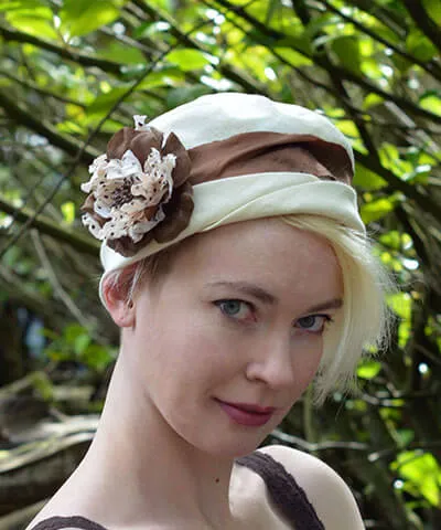 Lola Cloche Hat Style -  Linen in Seashell (One Medium Left!)