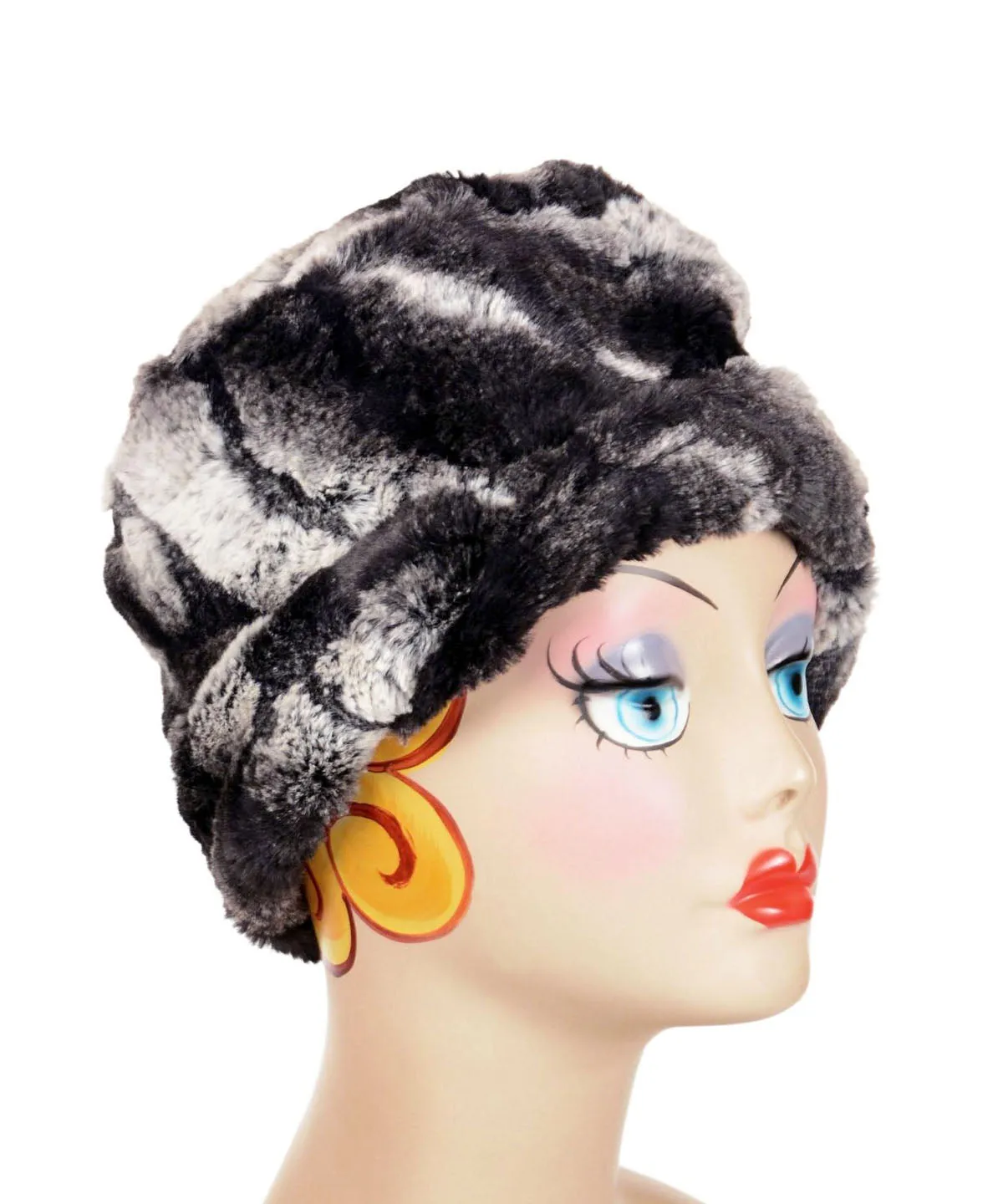 Lola Cloche Hat Style -  Luxury Faux Fur in Honey Badger -  Sold Out!