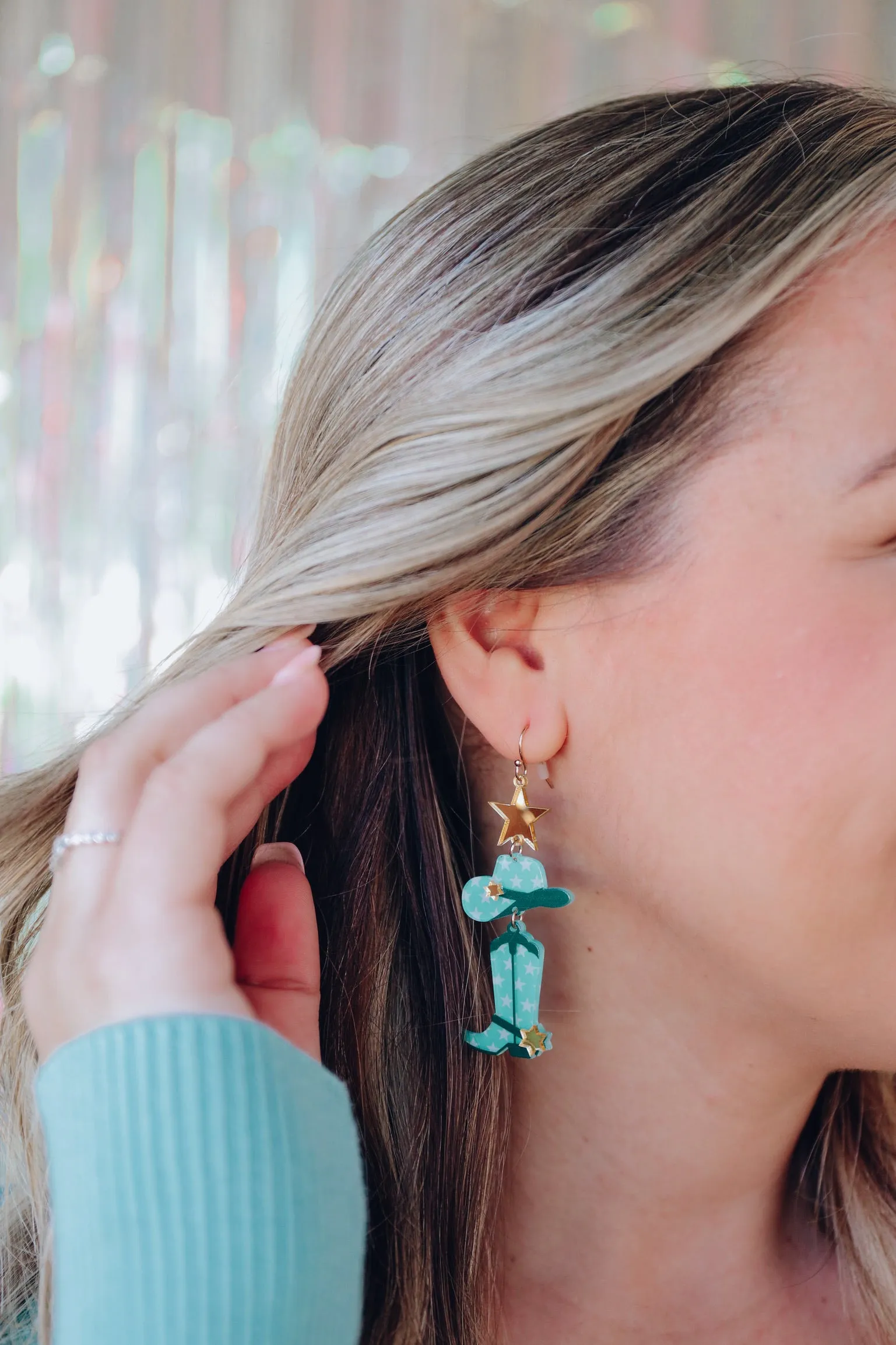 Lone Star Cowboy Earrings - Turquoise