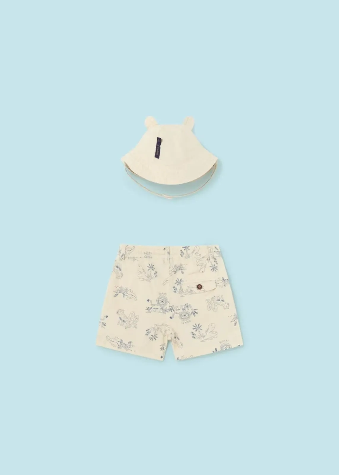 Mayoral Baby & Toddler Boys Cream Jungle Animal Shorts and Hat