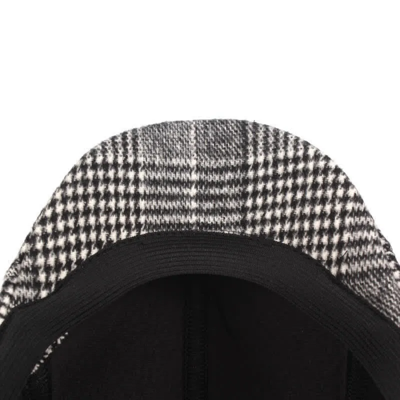 Men's Classic Plaid Cotton Beret Cap