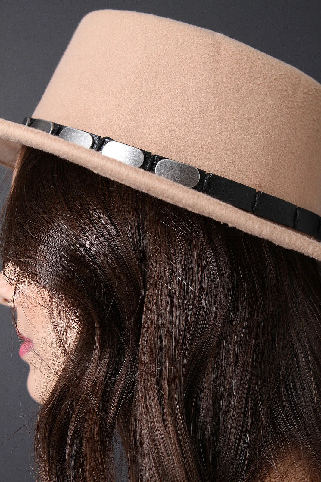 Metal Trim Hardware Boater Hat