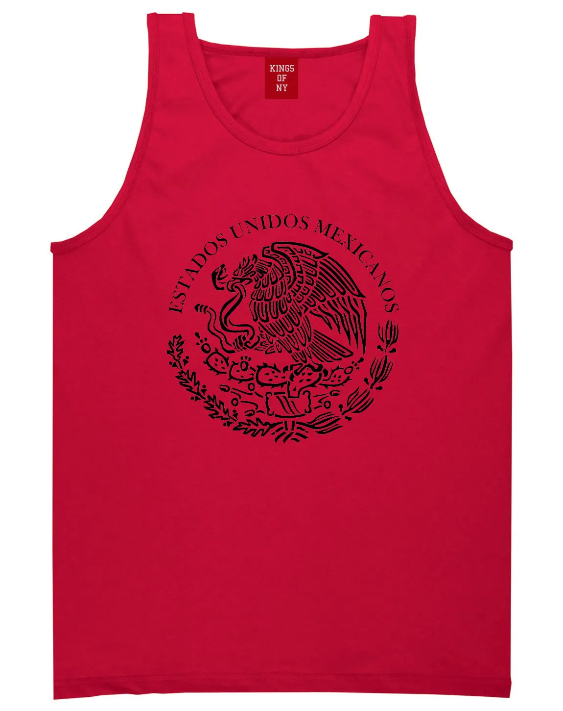 Mexico Coat Of Arms Black White Mens Tank Top T-Shirt