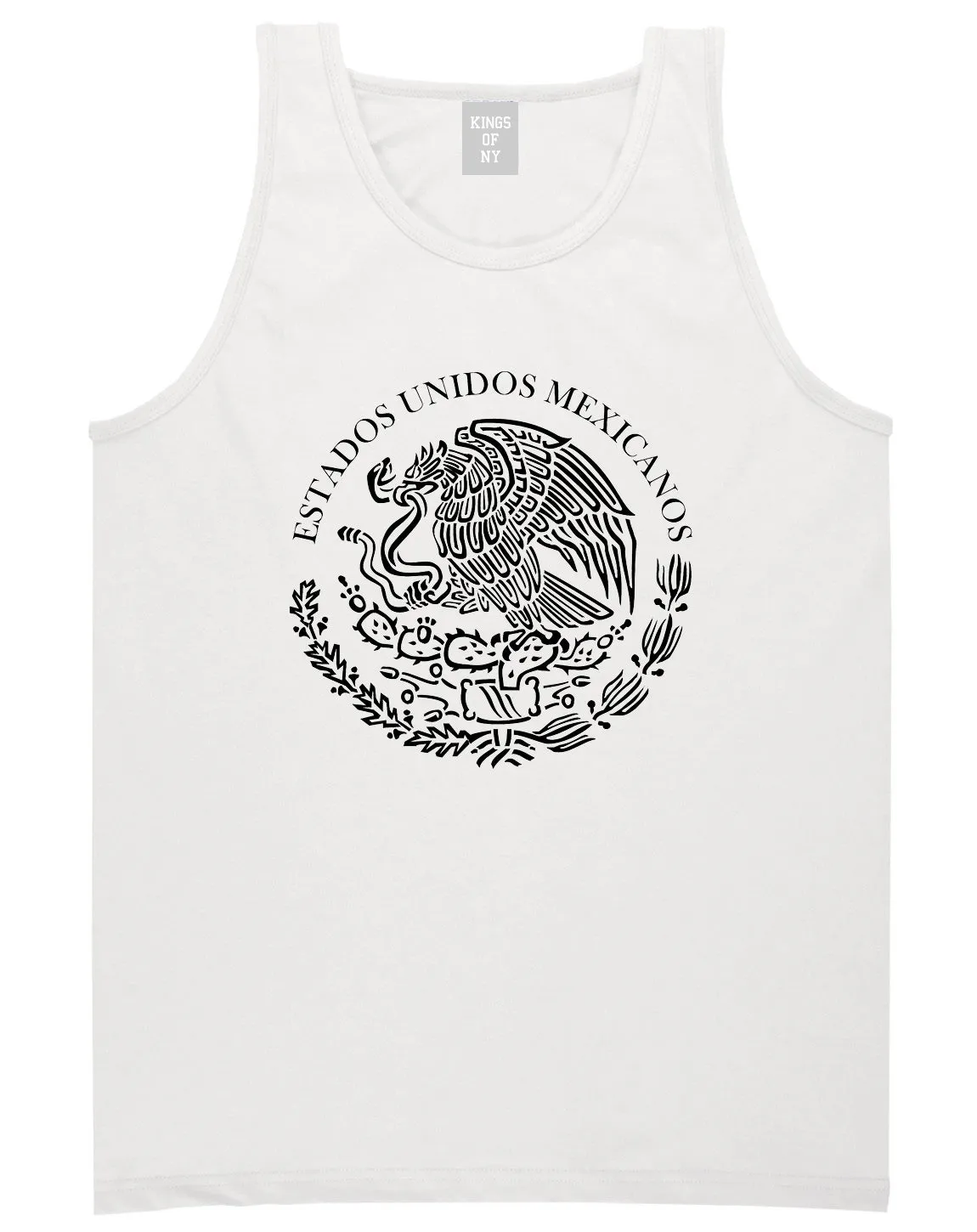 Mexico Coat Of Arms Black White Mens Tank Top T-Shirt