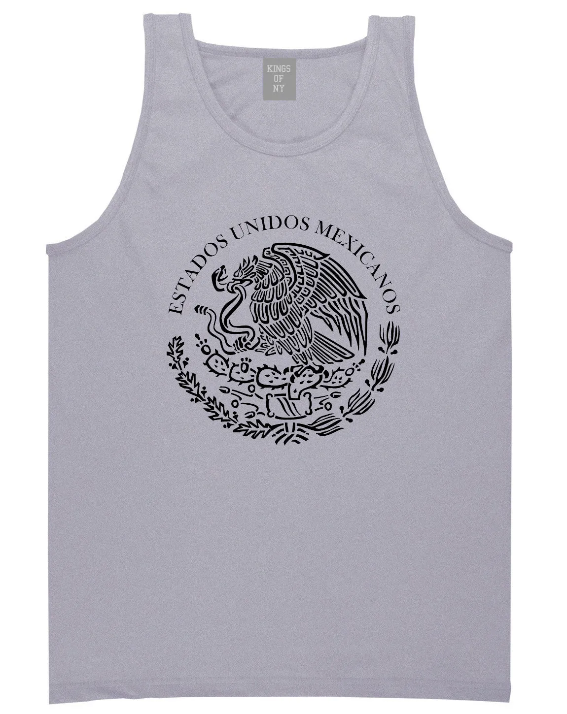 Mexico Coat Of Arms Black White Mens Tank Top T-Shirt