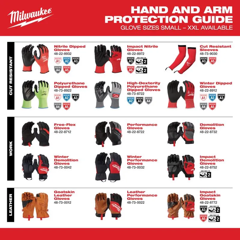 Milwaukee Winter Dipped Gloves Red XL 1 pair