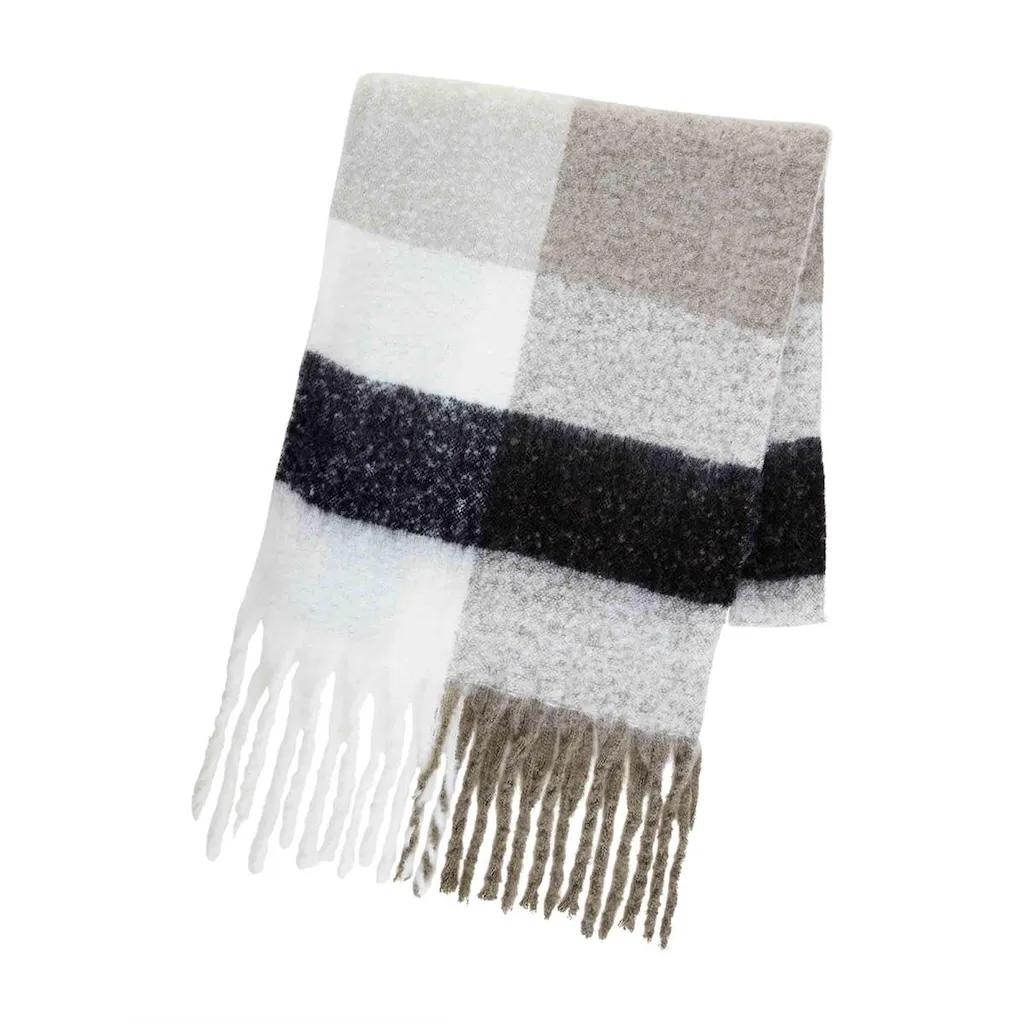 Neutral Check Scarf - Womens