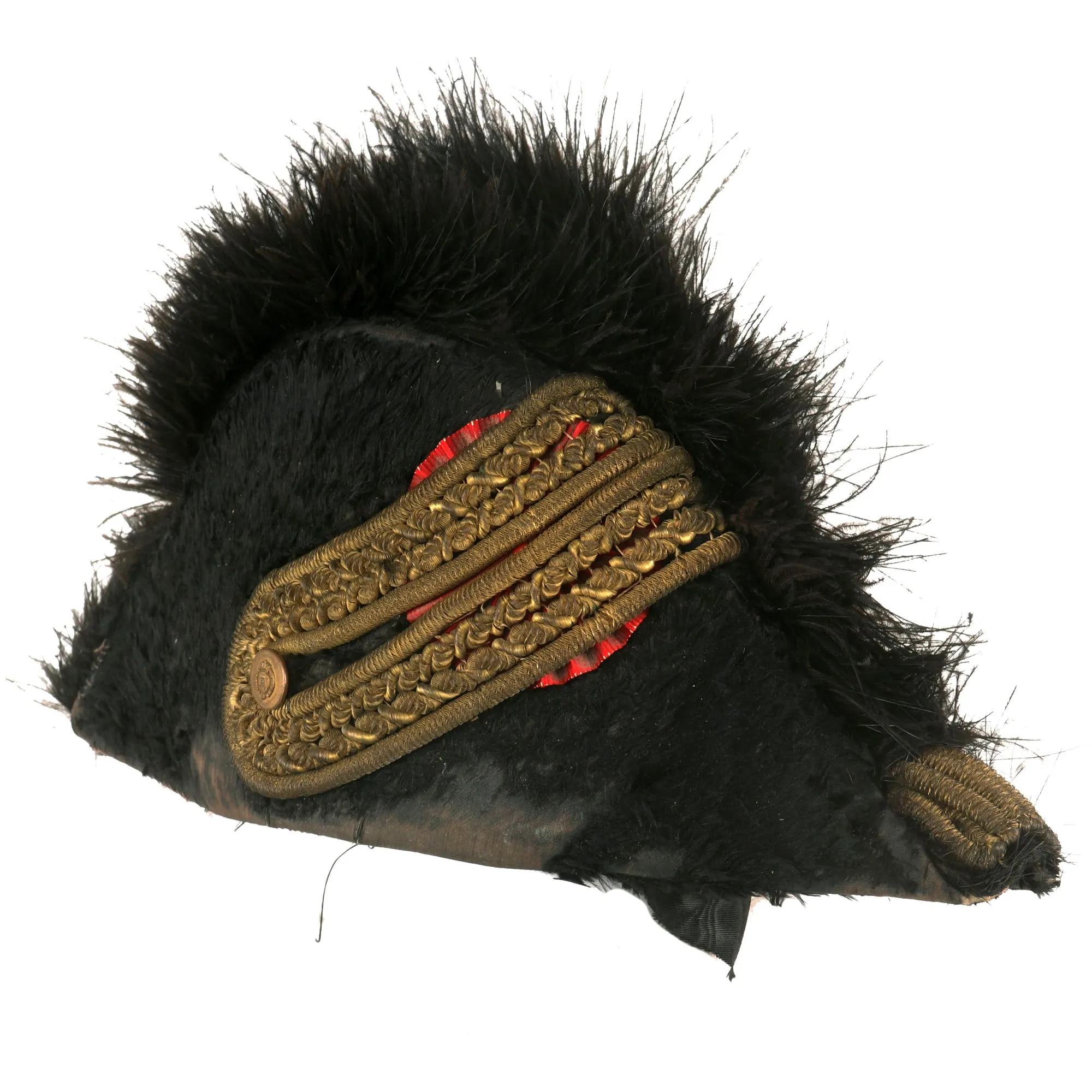 Original Spanish-American War Late 19th Century Spanish Officer’s Chapeau-Bras Collapsible Bicorn Cap by Madrid Based Manufacturer