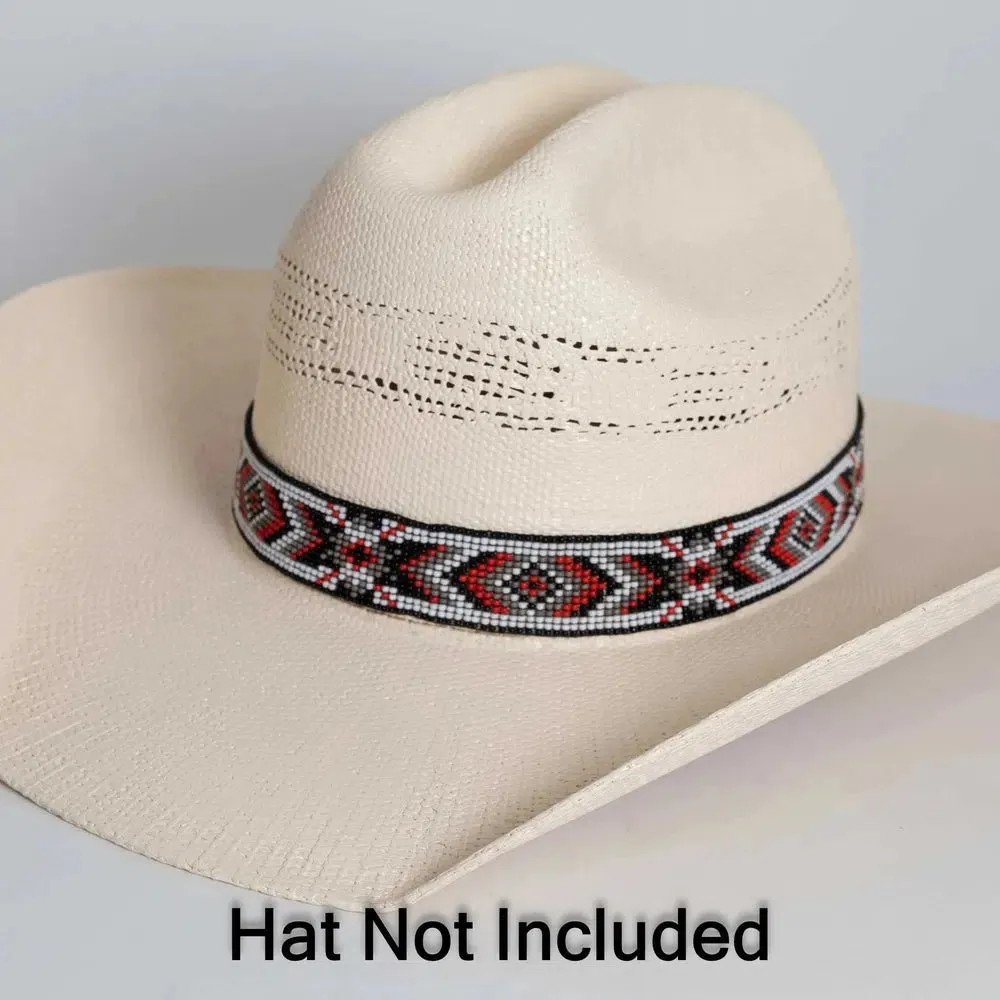 Shane | Beaded Black Hat Band