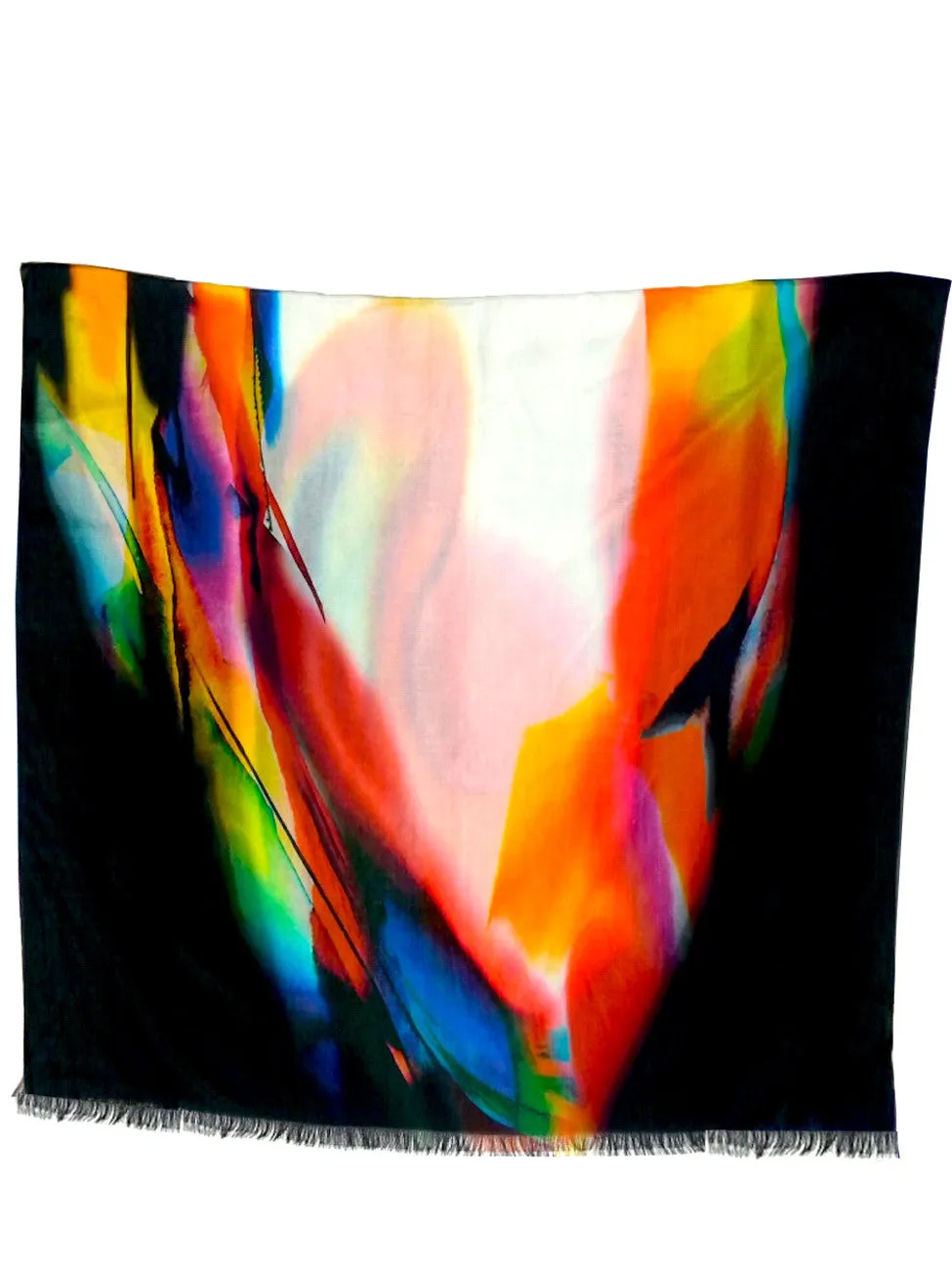 Shawl Silk And Cotton Abstract Art