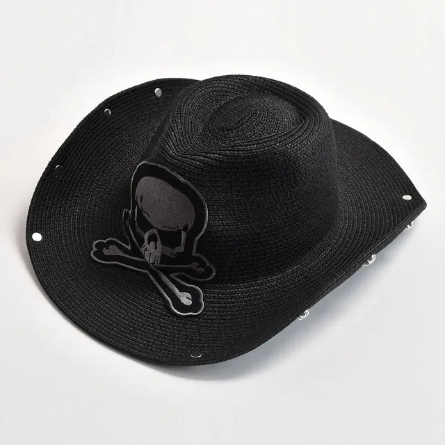 Skull Cowboy Hat Straw