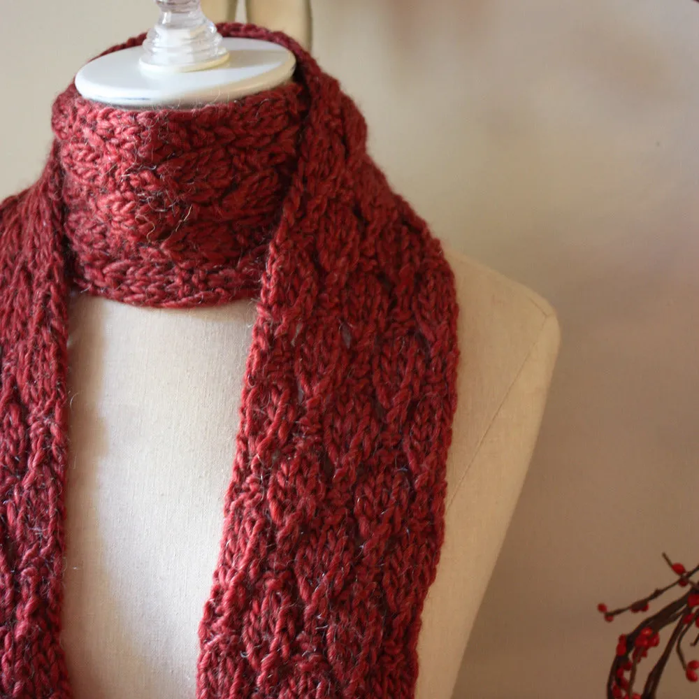 Soft Acorns Scarf Knitting Pattern