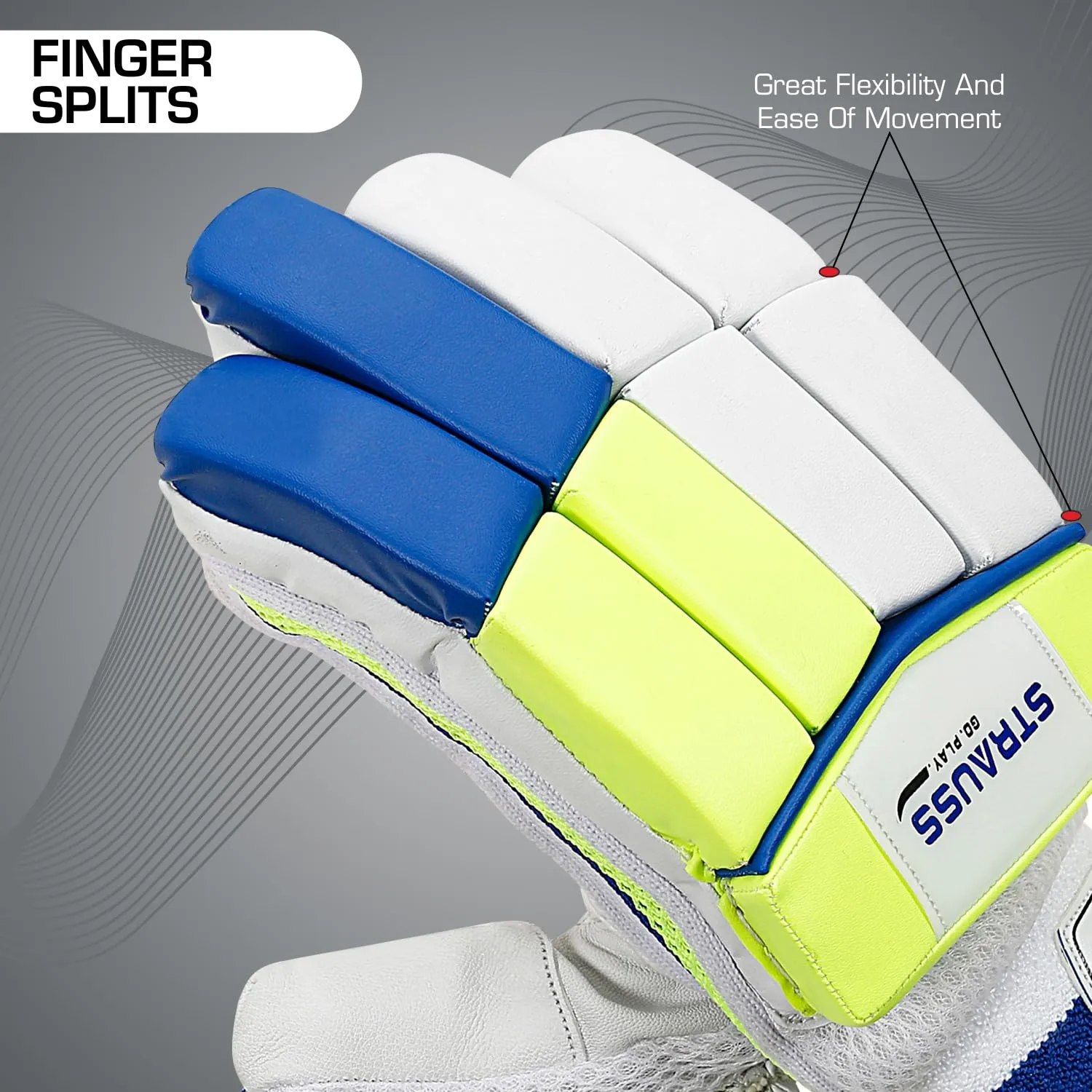 STRAUSS Right-Handed Cricket Batting Gloves | Extra Soft Leather for Age 15  Players | Superior Grip and Protection | Ideal for Cricket Matches and Training Sessions | Edition: Champion,(Multicolor)