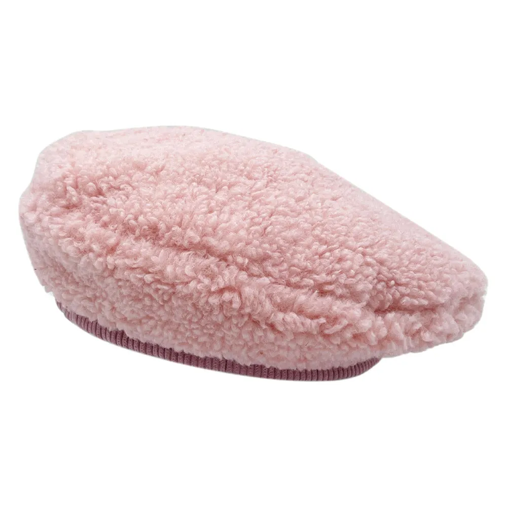 Stylish Blush Pink Sherpa Beret Hat