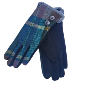 VERA TUCCI POM POM TARTAN PATTERN GLOVE RMD2305-07 2 COLOURS 2 SIZES