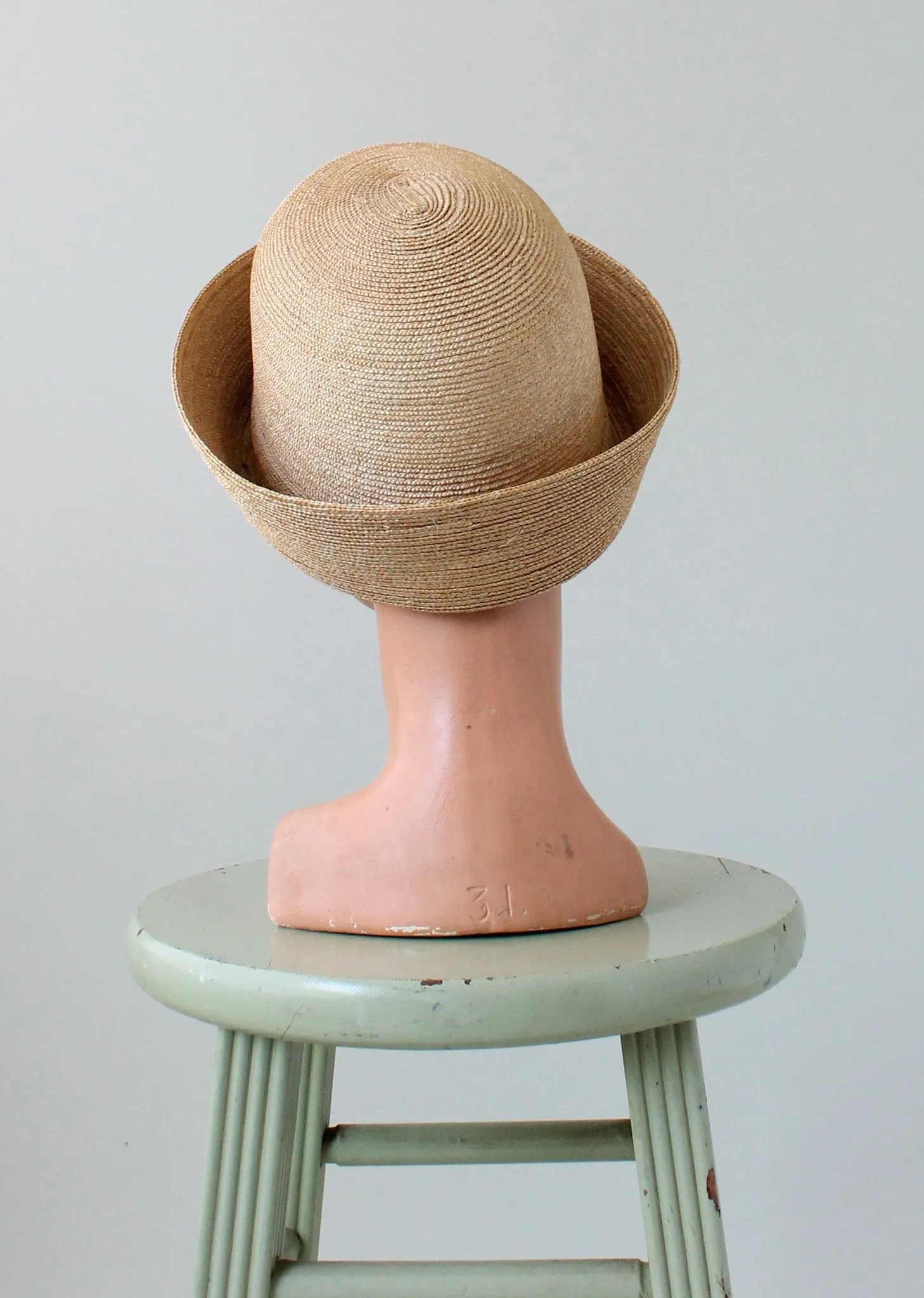 Vintage 1980s Laura Ashley Straw Cloche Hat