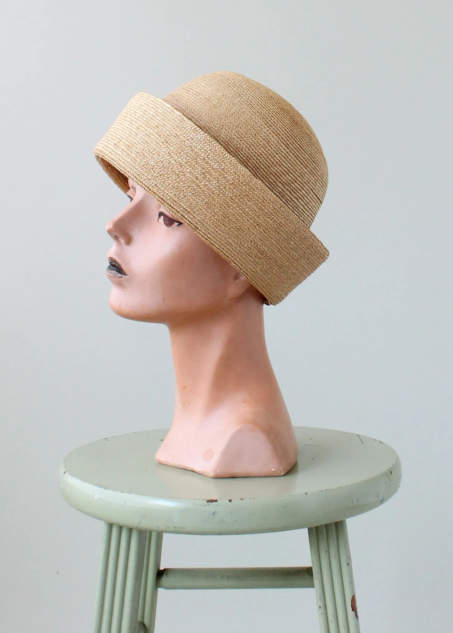 Vintage 1980s Laura Ashley Straw Cloche Hat