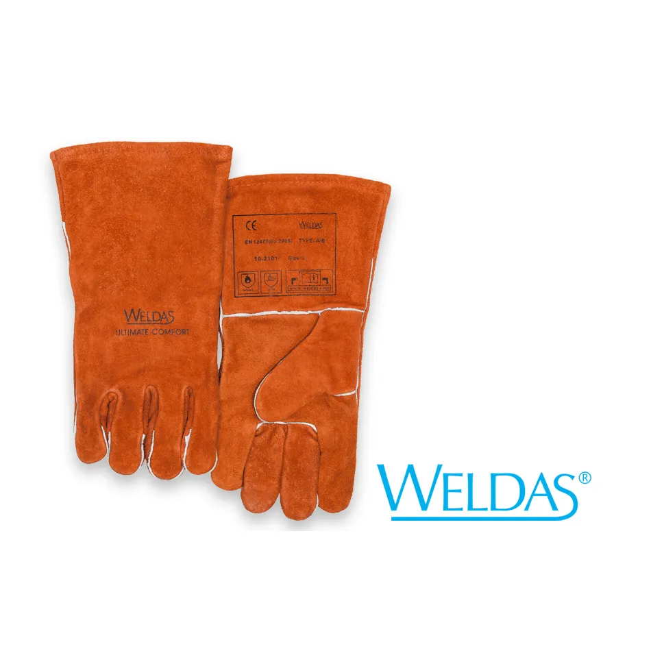 Weldas 10-2101L All Purpose Welding Gloves Select Leather Semi-Lined Red Large