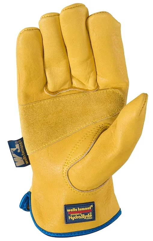 Wells Lamont 1168XL Work Gloves, Men's, L, 10 to 10-1/2 in L, Keystone Thumb, Slip-On Cuff, Cowhide Leather, Gold/Yellow :PR: QUANTITY: 1