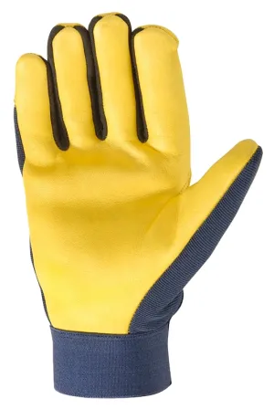 Wells Lamont 3207-2XL Work Gloves, Men's, 2XL, Spandex Back, Blue/Gold/Yellow :PR: QUANTITY: 1