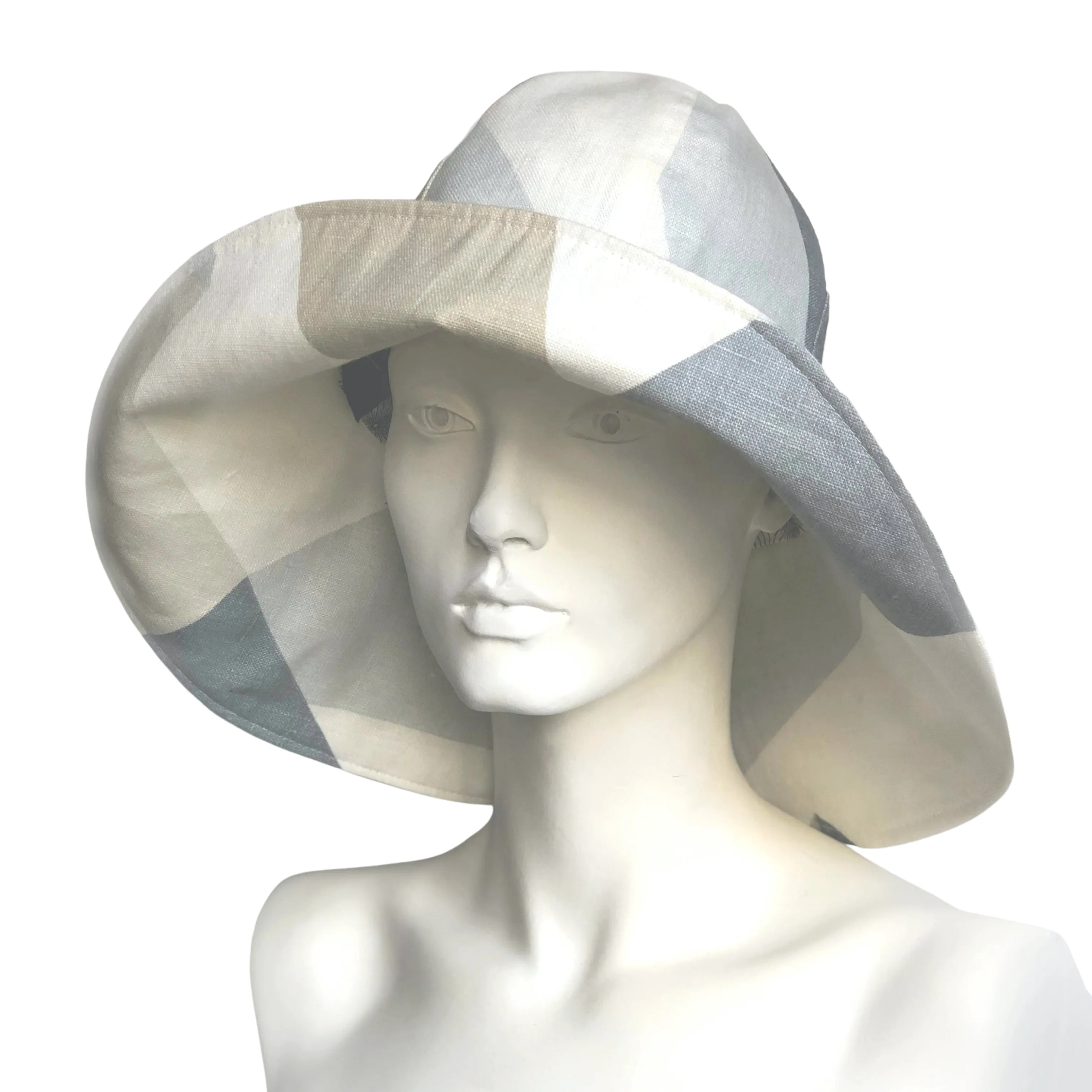 Wide Brim Summer Sun Hat Neutral Linen | The Derby