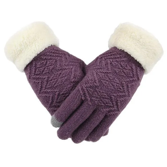 Winter Knitted Gloves Touch Screen for Women