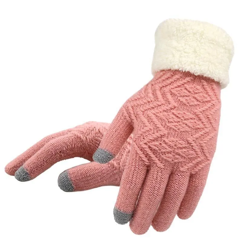 Winter Knitted Gloves Touch Screen for Women