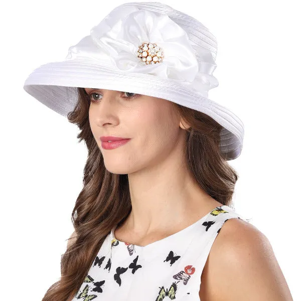 Women Church Hat Kentucky Derby Hats with Rhinestone S038