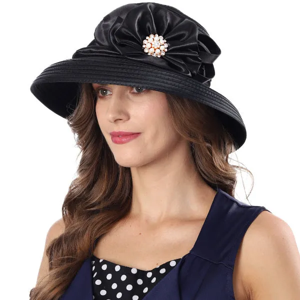 Women Church Hat Kentucky Derby Hats with Rhinestone S038